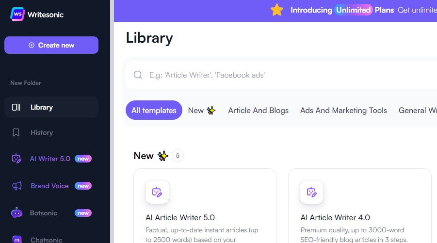 Writesonic AI Copywriting Tools